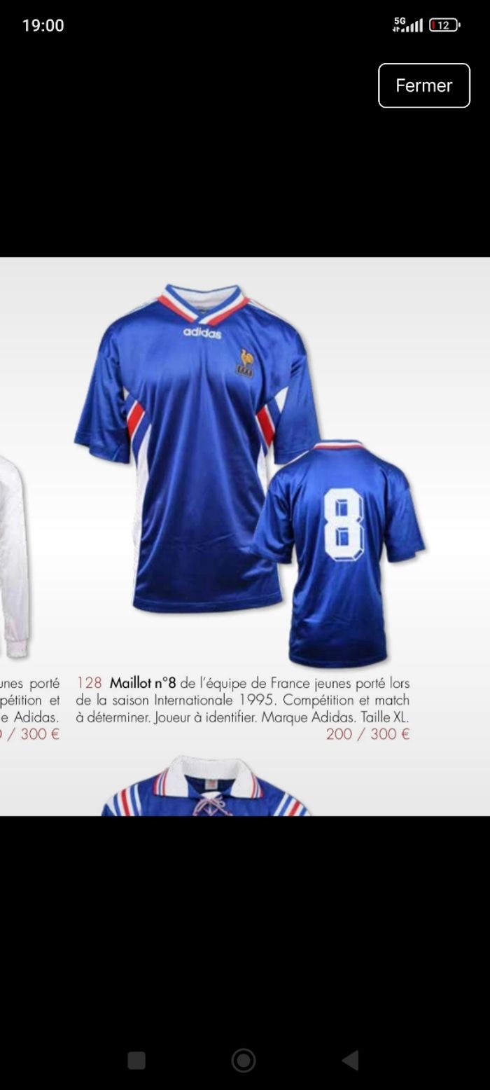 Maillot foot homme Adidas équipe de France vintage - photo numéro 3
