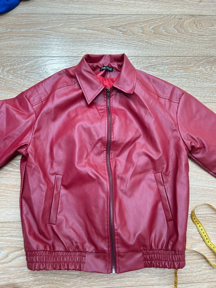 Veste similicuir bordeaux taille s - femme - photo numéro 8