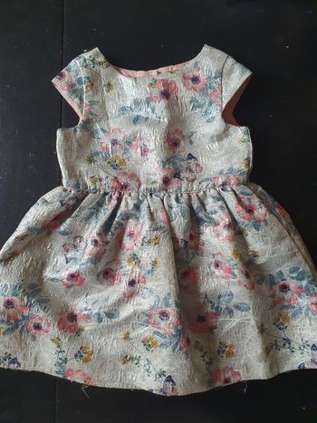 Robe métallisée fleurie 2/3 ans