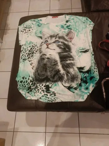 Tunique meggie chat taille unique strass