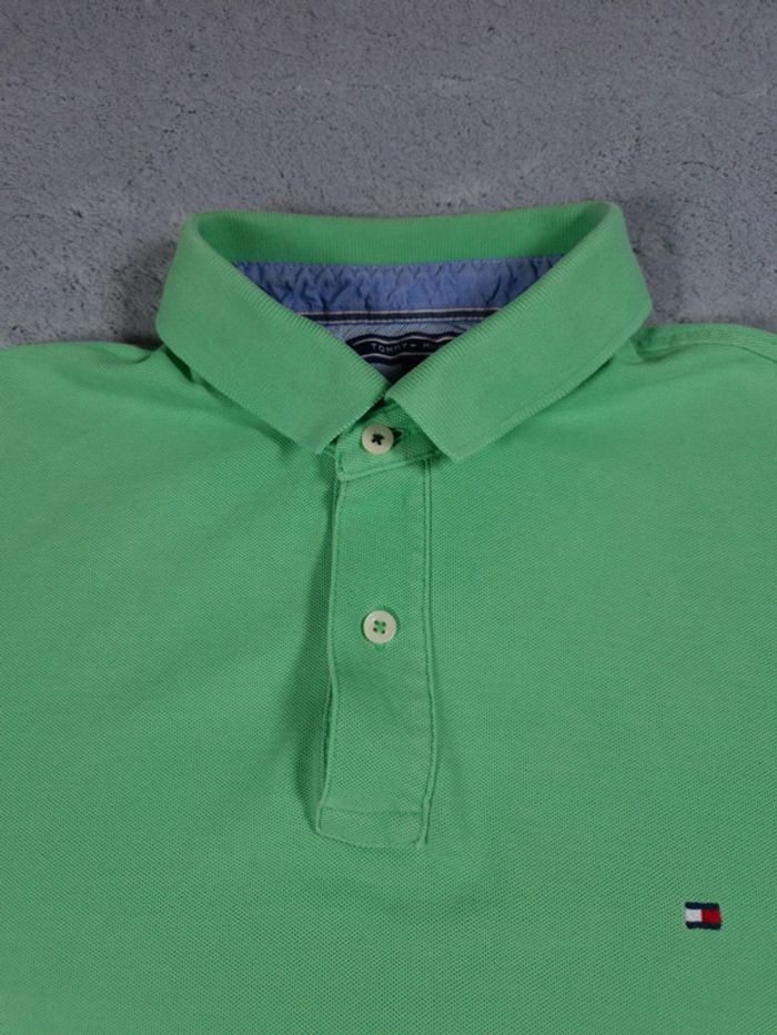 Polo Tommy Hilfiger Manches courtes - Vert Menthe logo brodé - Taille L Hommes - 100% Coton - photo numéro 6