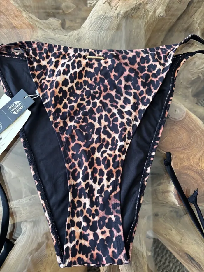 Bas de maillot de bain léopard femme ficelles - photo numéro 2