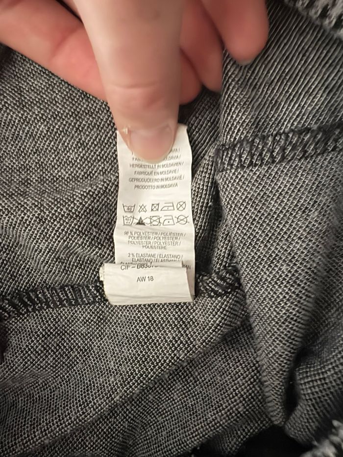 Pantalon habillé à motif pied de poule noir et blanc avec bandes bleu - Primark - XS/34 - photo numéro 5