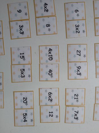 Jeu mémory tables de multiplication