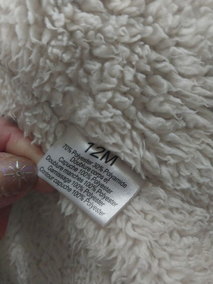 Manteau chaud rose 12M – Boîte à Malices – Doublé sherpa & capuche fourrure - photo numéro 5