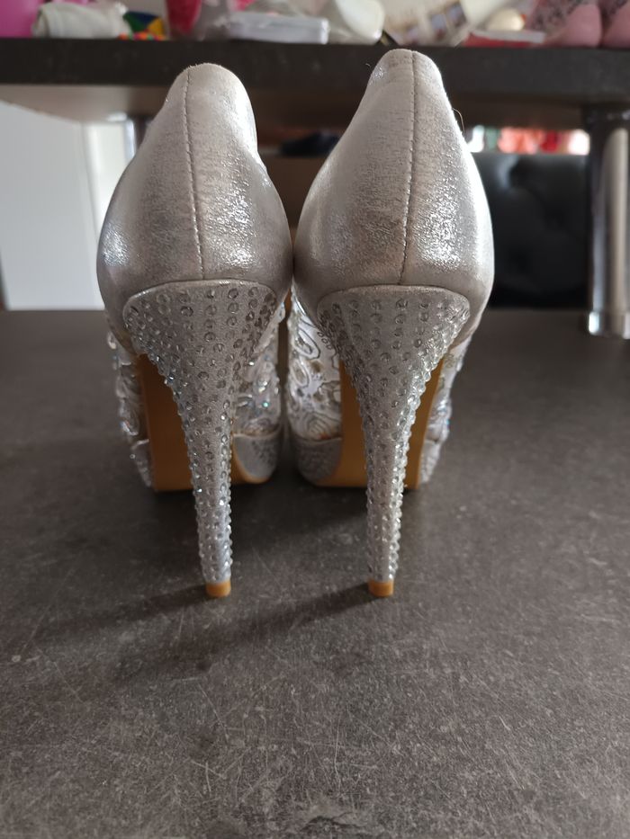 Escarpins gris strass 37 - photo numéro 4