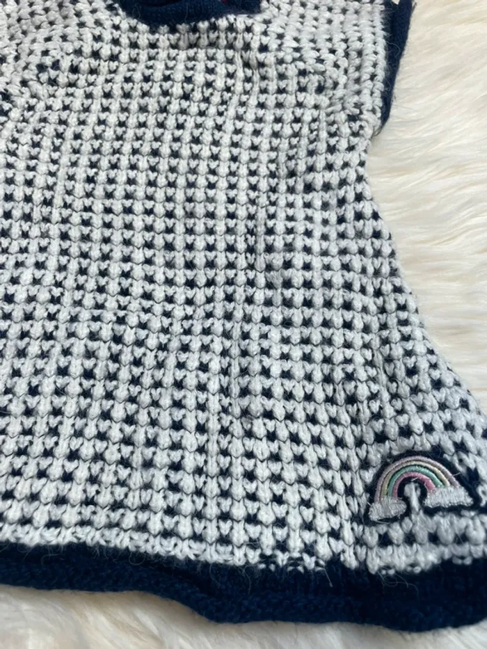 6 mois - robe bleu marine et blanche - photo numéro 4