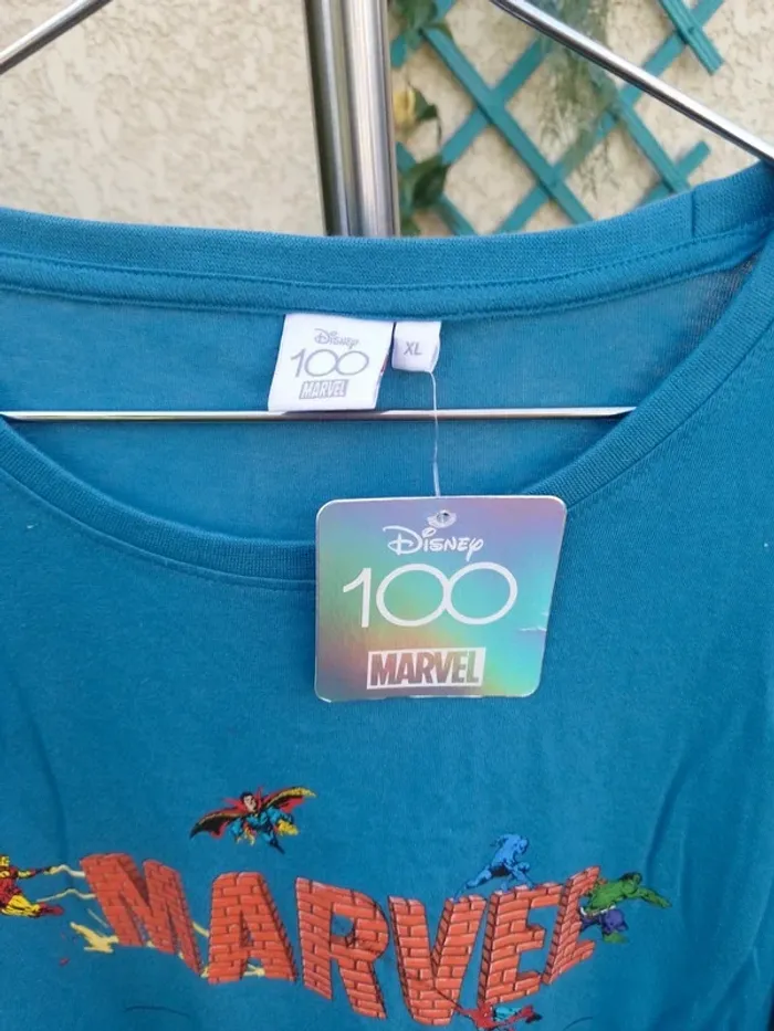 Tee-shirt 100 ans disney marvel taille xl 100% coton - photo numéro 3