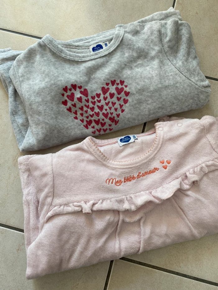 Lot de 2 pyjama velours Mots d’enfants