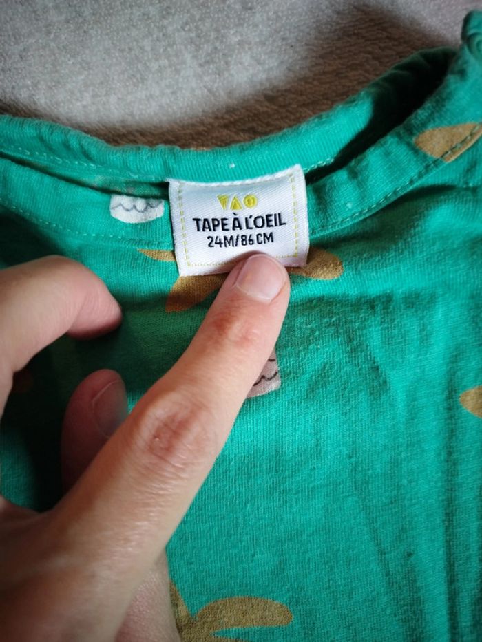 Tee-shirt Tao palmier taille 2 ans - photo numéro 2