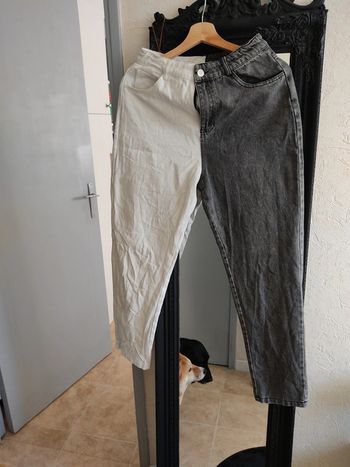 Jean bicolore noir et blanc