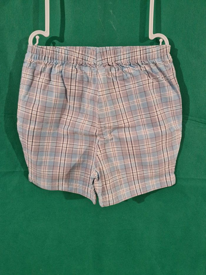 Short à carreaux bleu gris 12 mois (74 cm) Tex - photo numéro 3