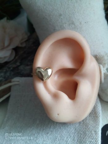 Clip oreille double cœur acier doré