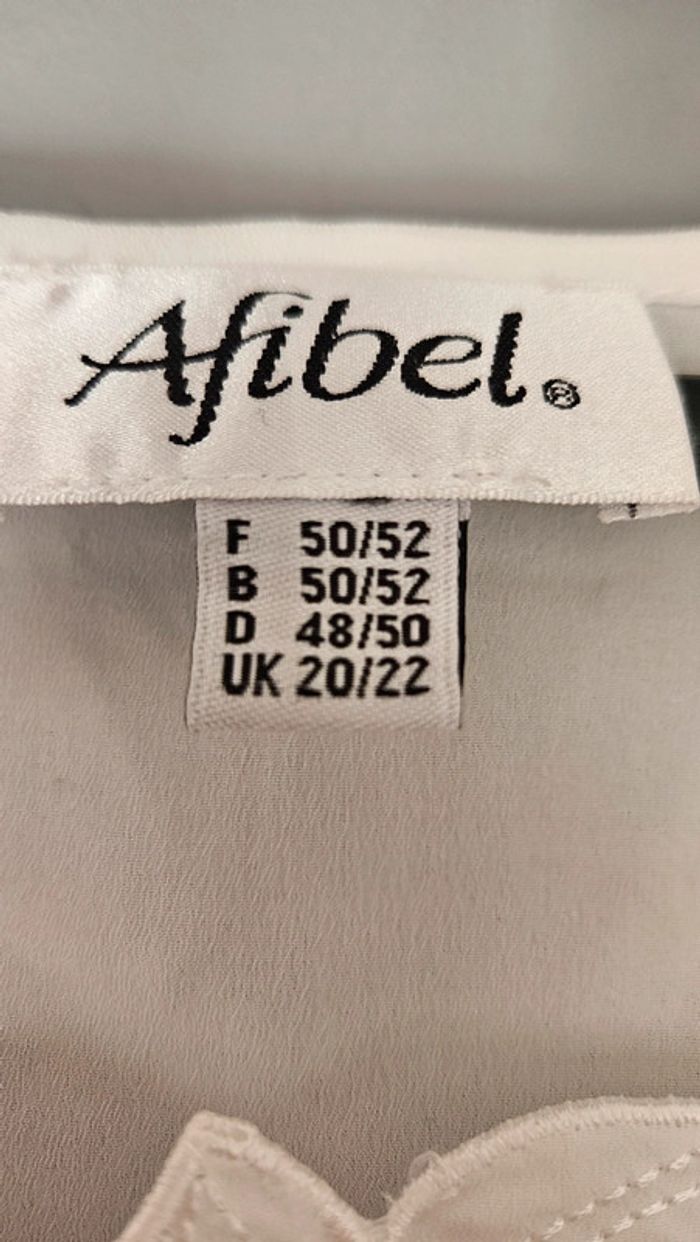 Blouse blanche fluide Afibel Taille 50- Élégante et légère - photo numéro 4
