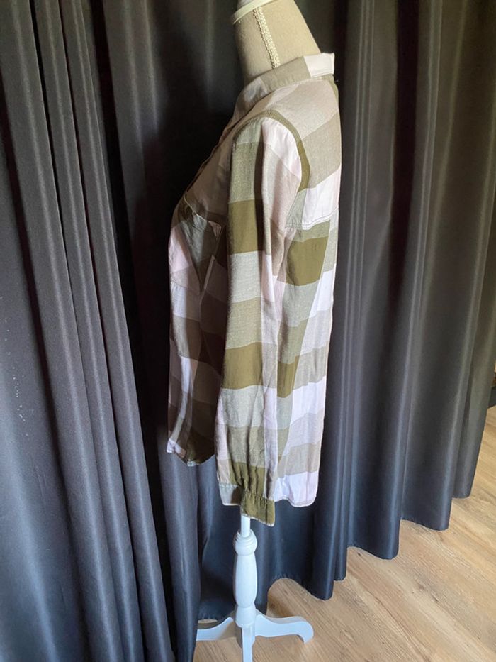 Chemise à carreaux kaki et rose - photo numéro 5