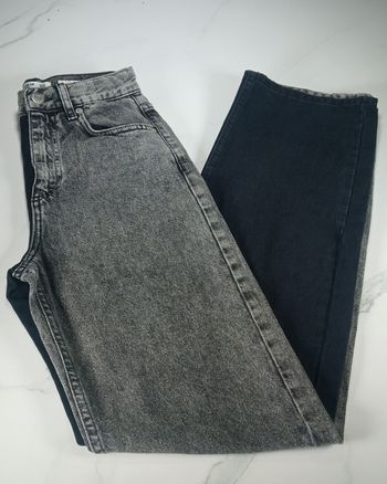  Jean bicolore Pull&Bear Two-Tone Denim 100% coton- coupe droite XXS / 32 