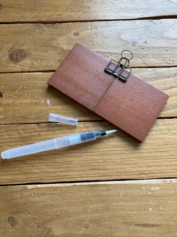 Palette aquarelle bois voyage 