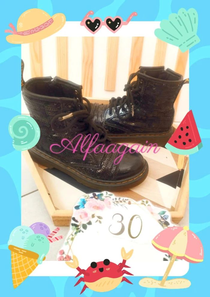 Bottines sequins 30 dr Martens noires