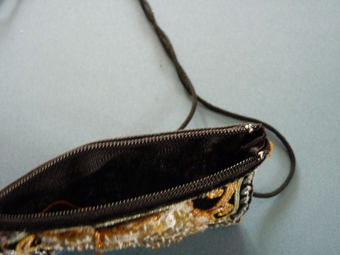 Sac porte monnaie fille pochette bandoulière elephant noir de Thaïlande TBE - photo numéro 2