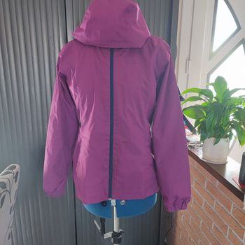 Coupe vent decathlon queshua 14ans XXS 34 prune doublure fushia avec capuche