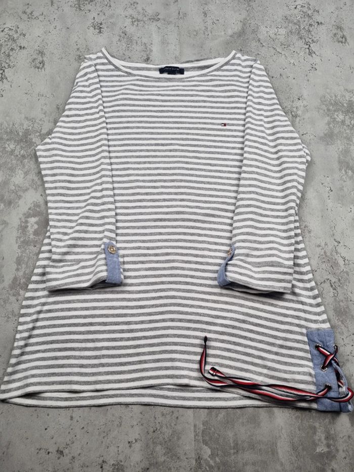 Sweat marinière Tommy Hilfiger – Taille M Femmes (mesures en photos) - photo numéro 3