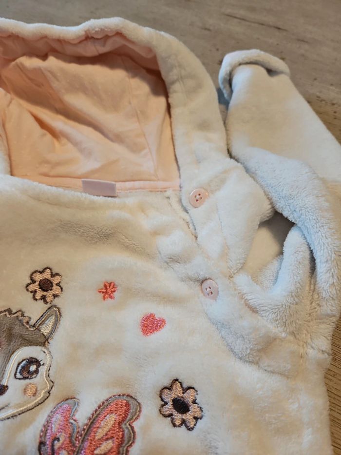 Adorable pull à capuche, polar, blanc, Smile, taille 98/3ans, nickel - photo numéro 7