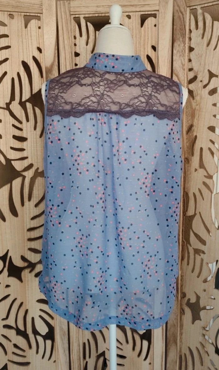 Chemise sans manche imprimé pois, dentelle T 46 - photo numéro 7