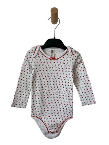 Body manches longues blanc et rouge (parapluies)