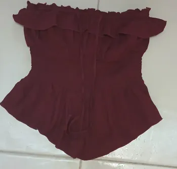 Top bustier bordeaux - Bershka - Taille M