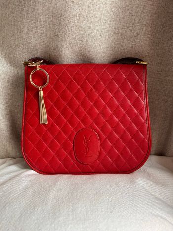 ✨ Sublime Sac Yves Saint Laurent – Vintage Iconique en Cuir Matelassé Rouge