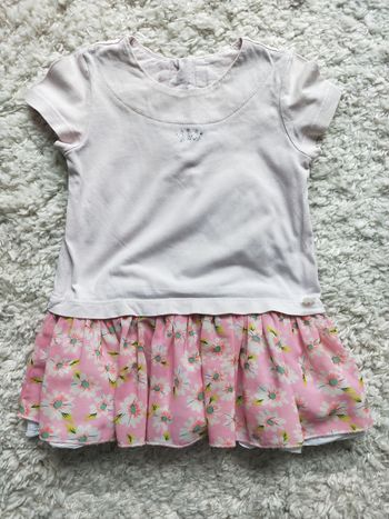 Robe rose à fleurs 24 mois