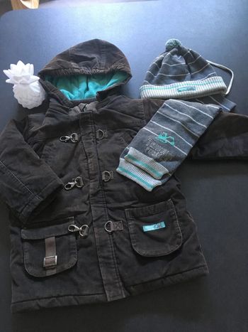 Sergent major ensemble manteau bonnet écharpe vêtement bébé enfant garçon 18/ 24 mois