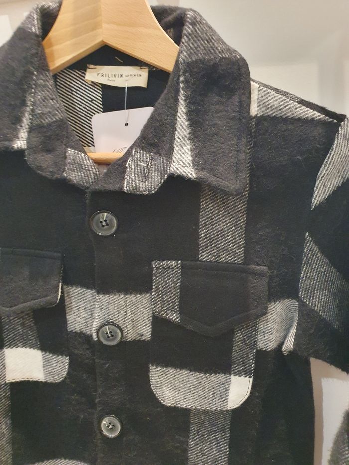 Surchemise carreaux noir/blanc Manchester Taille 10 ans - photo numéro 2