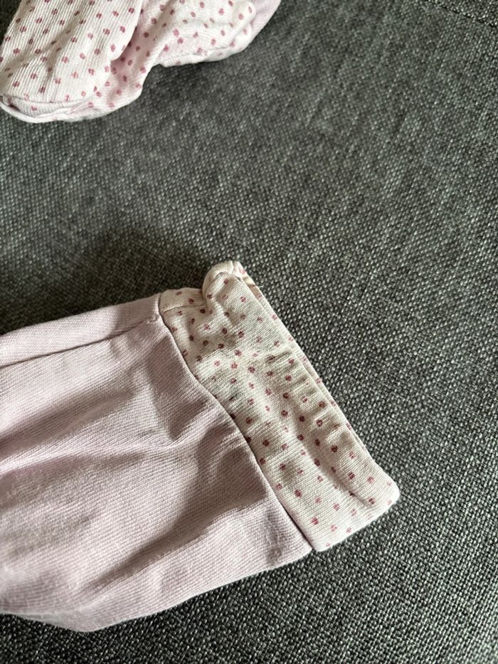 Pyjama 2 pièces 9 mois fille lilas et rose kitchoun bon état - photo numéro 4