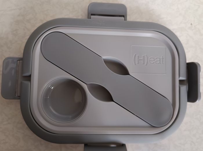 Lunch Box Chauffante Rétractable Silicone étanche avec couvert 3en1 Complet - photo numéro 7