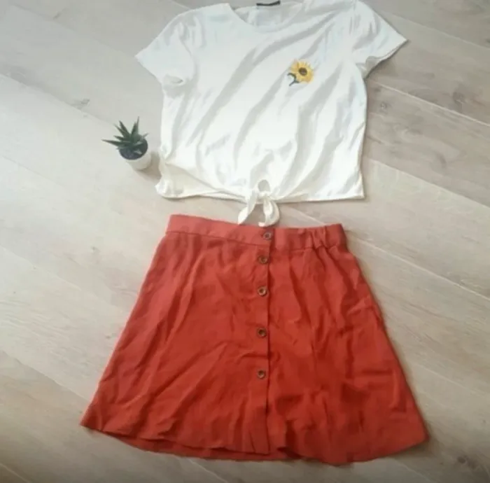 Jupe haute corail
