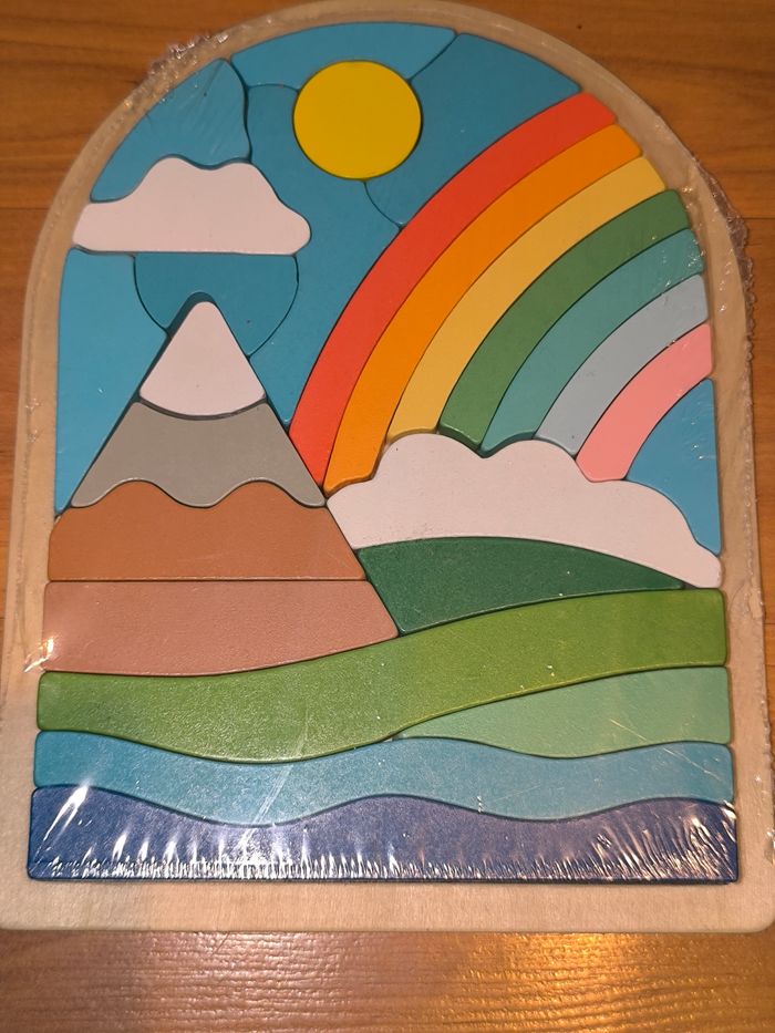 Puzzle Arc-en-Ciel en Bois - Neuf sous blister - photo numéro 1