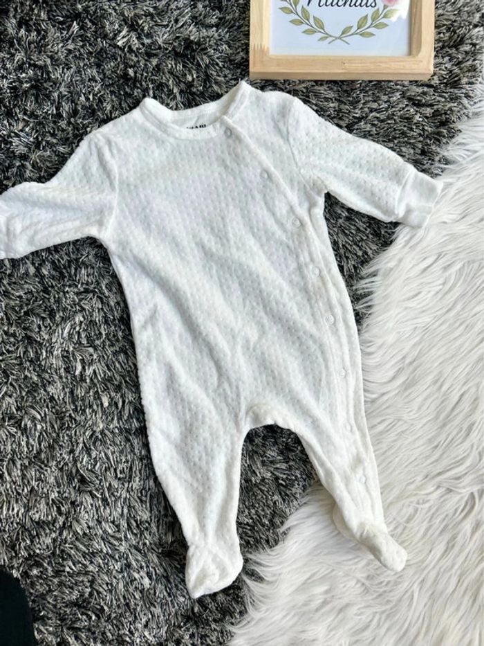 Pyjama en velours avec manches ajustables- kiabi - 3 mois - photo numéro 2