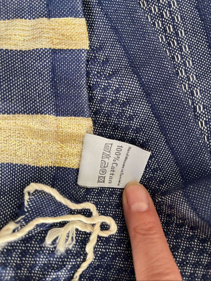 Belle fouta bleue et or - photo numéro 3