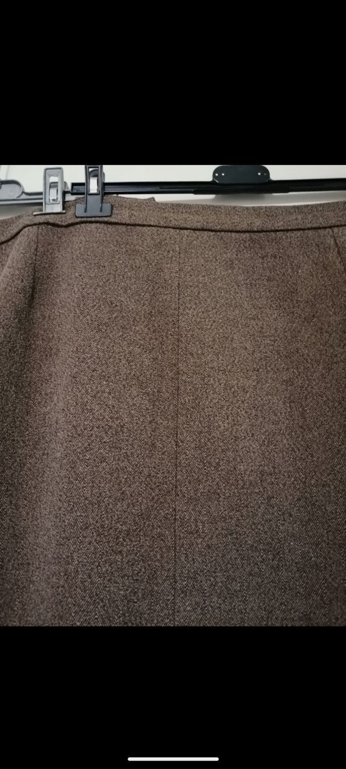 Jupe vintage fashion plus marron mouchetée. Taille 54 - photo numéro 4