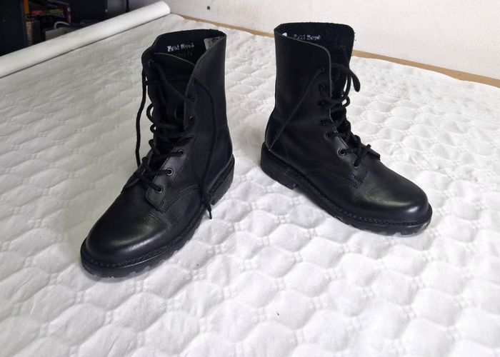 Rangers  / Boots , noir  , cuir véritable  , femme  , taille 38 - photo numéro 4