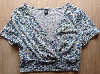 TOP SHEIN Fleuri Bleu.