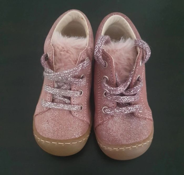Chaussures premiers pas bopy taille 20 fille rose pailleté neuves - photo numéro 3