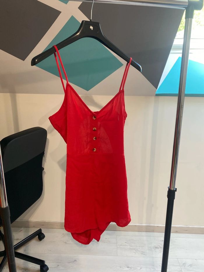 Combinaison, short, rouge