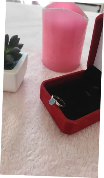 Bague en argent avec pierre turquoise – Taille 18,1 mm