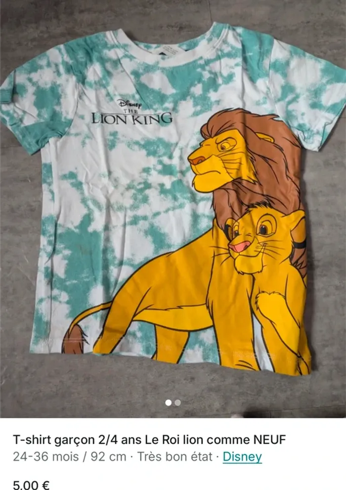 Lot bébé garçon 2/3 ans Le Roi Lion - photo numéro 2