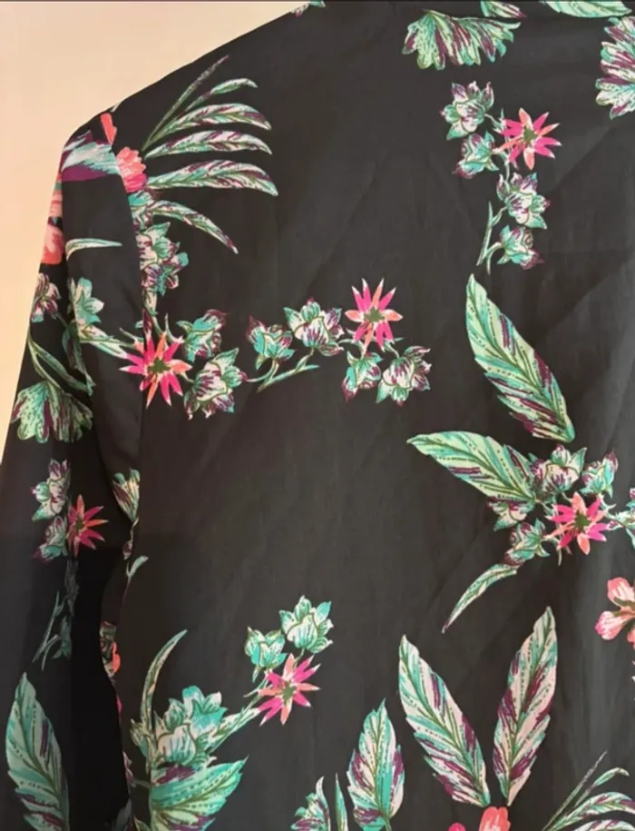 🌺 Veste blazer fleurie noire – KIABI – Taille 36 - photo numéro 6