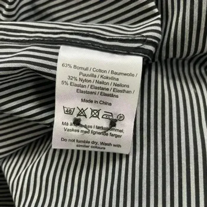 Chemise homme L rayée noire et blanche coupe slim fit, manches longues col classique V031 - photo numéro 7