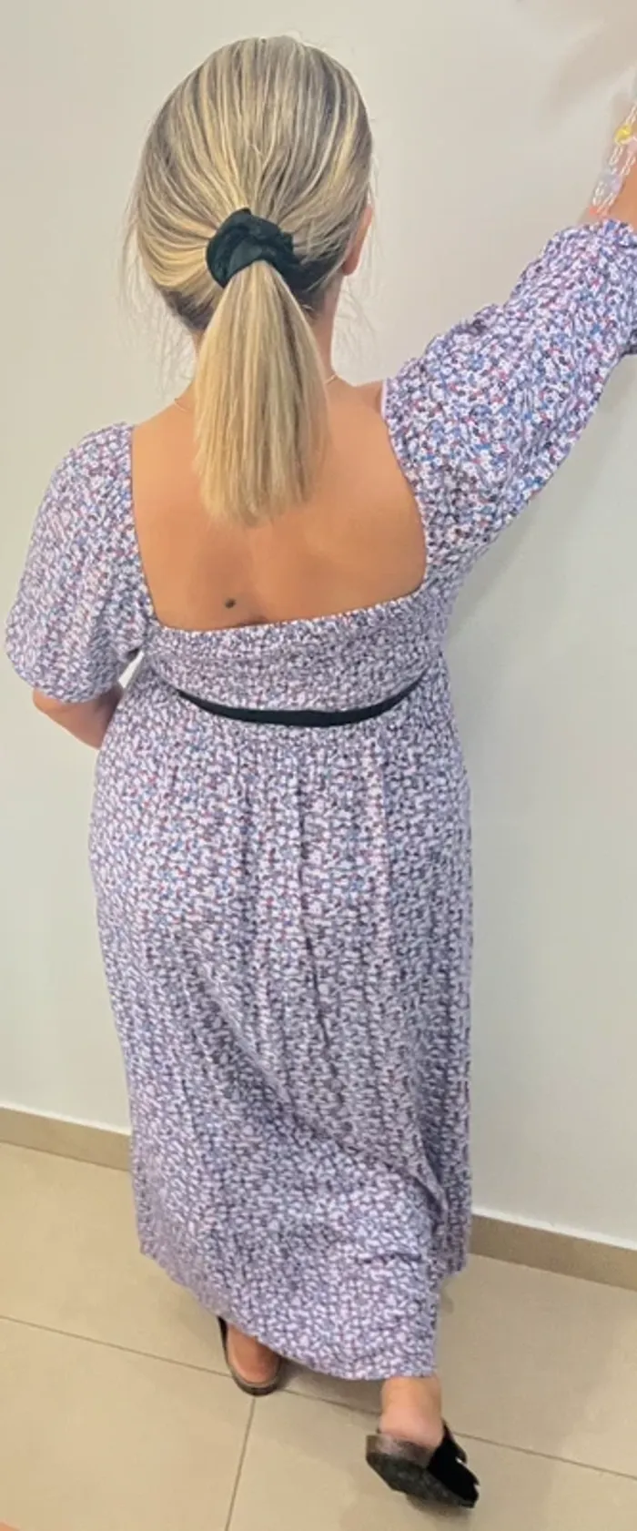 Robe longue floral fendu Taille M - photo numéro 7
