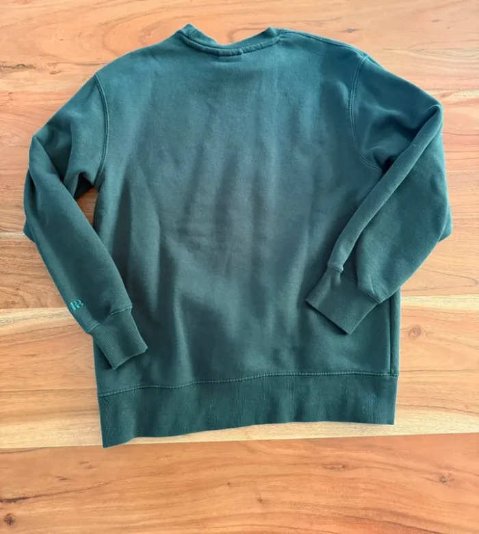 Sweat-shirt molletonné Pull&Bear vert - photo numéro 4